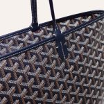 Goyard Artois MM Tote Navy Goyardine Canvas & Chevroches Calfskin Palladium Hardware - Image 3
